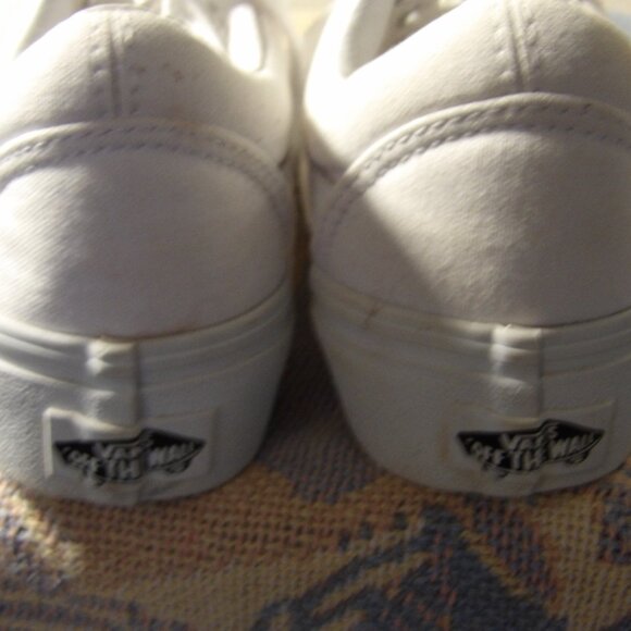 Vans Off The Wall White Sneakers Sz 6 - Picture 5 of 7